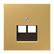 Накладка 2-ая компьютерной/телефонной RJ45/RJ11 розетки наклонная Jung LS Латунь Classic