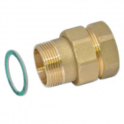 Соединение быстроразъемое (американка) латунное STOUT - 3/4" (ВР/НР, уплотнение по плоскости)