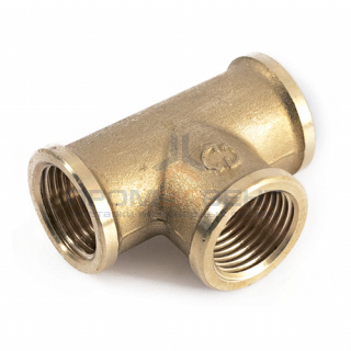 Тройник латунный резьбовой равнопроходный STOUT (ВР) - 1/4"