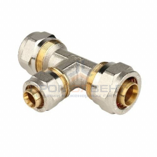 Тройник переходной STOUT - 20 x 16 x 16 (винтовой, для металлопластиковых труб)