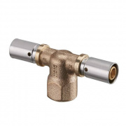 Тройник с переходом на внутреннюю резьбу Oventrop Cofit P - 50x4.5 x 1" (прессовой, латунь)