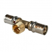 Тройник с переходом на наружную резьбу STOUT - 16 x 1/2" (прессовой, для металлопласт.труб)