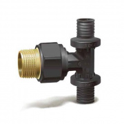 Тройник с переходом на наружную резьбу Varmega Slide-fit - 20 x 3/4" (для труб из сшит.полиэт)