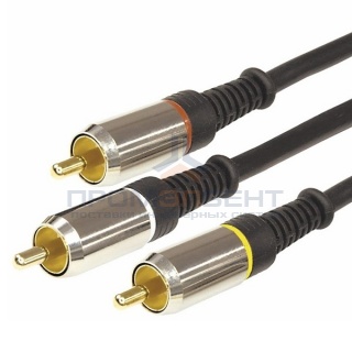 Шнур 3RCA Plug-3RCA Plug 3М GOLD-металл